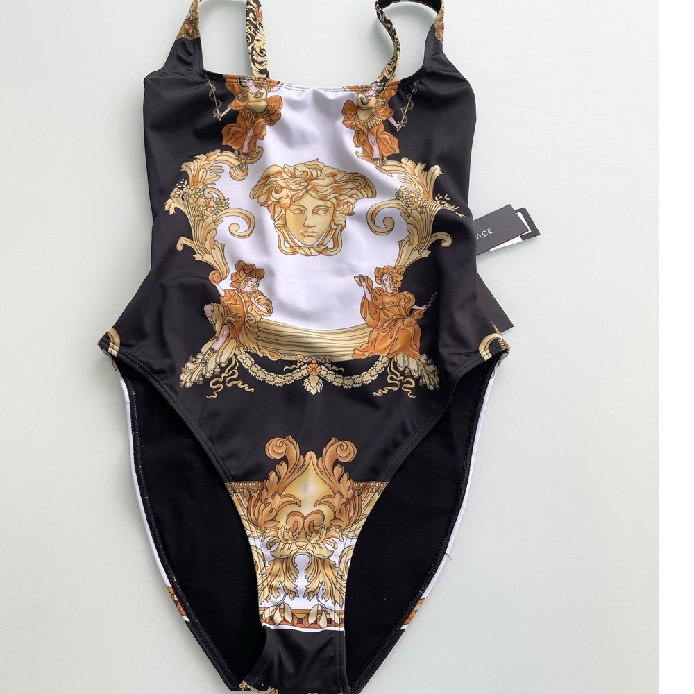 Versace Renaissance Women's Black/Gold Swim suit 1010050, XS